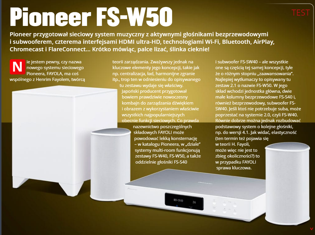 System Pioneer Fayola z wysoką oceną Magazynu Hi-Fi Choice!